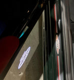 LED door light projecting the Mini John Cooper Works logo onto the ground when the car door opens
