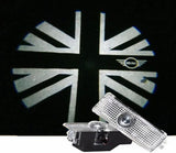 Mini cooper Paceman Roadster Counryman Clubman logo car door light projector hologram laser plug and play britan flag