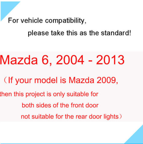 JNIGEL Autotür Logo Projektor für Mazda C Mazda 2 3 6 Miata, Auto
